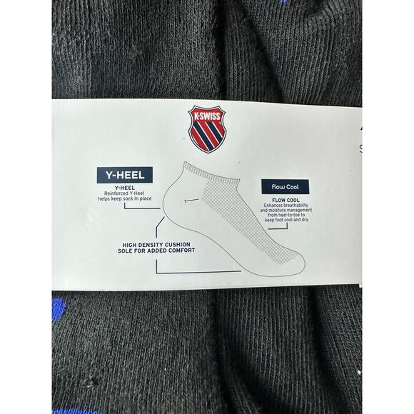 NWT K-SWISS Men NO SHOW ANKLE SOCKS Black shoe SIZE 6 - 12.5 6 Pairs - Picture 4 of 7